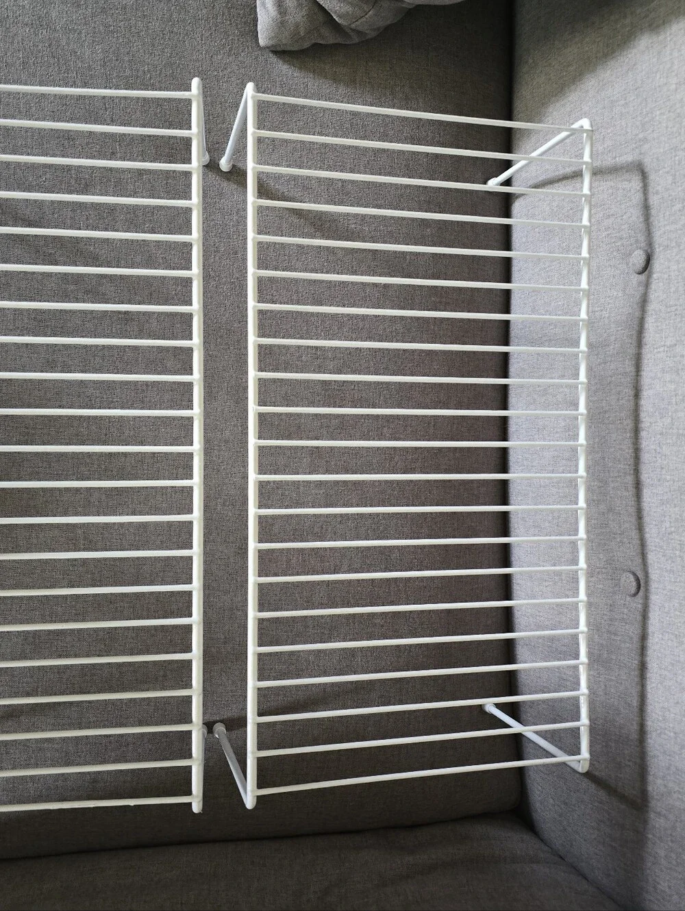 TWO White Metal Wire Shelf Organizer Organize Shelves